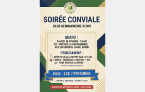 Soirée conviviale du club au mess de la gendarmerie !